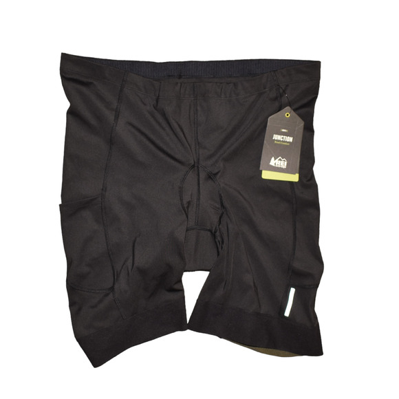 REI CO-OP‎ NEW $60 Padded Junction Bike Shorts in Black Men's XXL - Picture 1 of 3